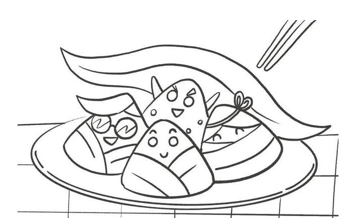 2023端午节粽子简笔画欣赏