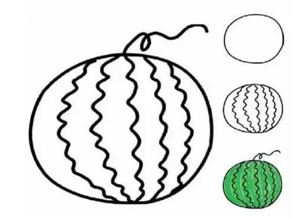 水果简笔画 西瓜怎么画好看又简单