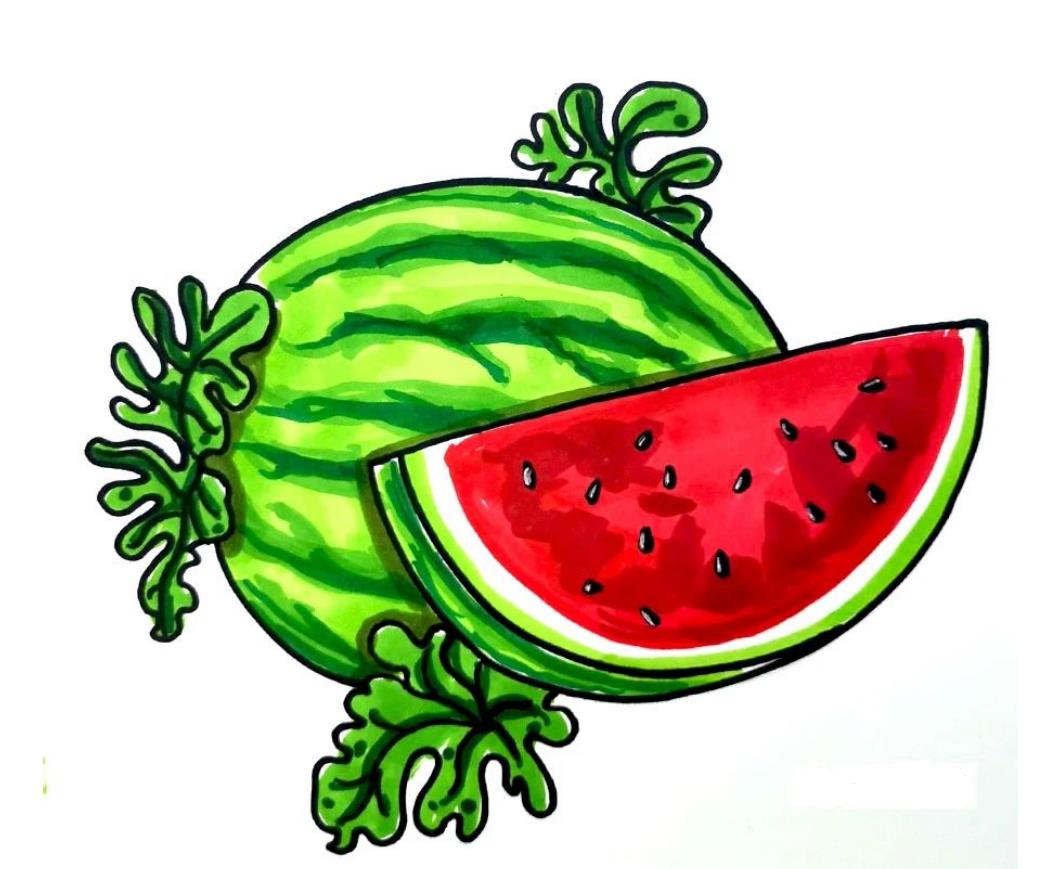 水果简笔画 西瓜怎么画好看又简单