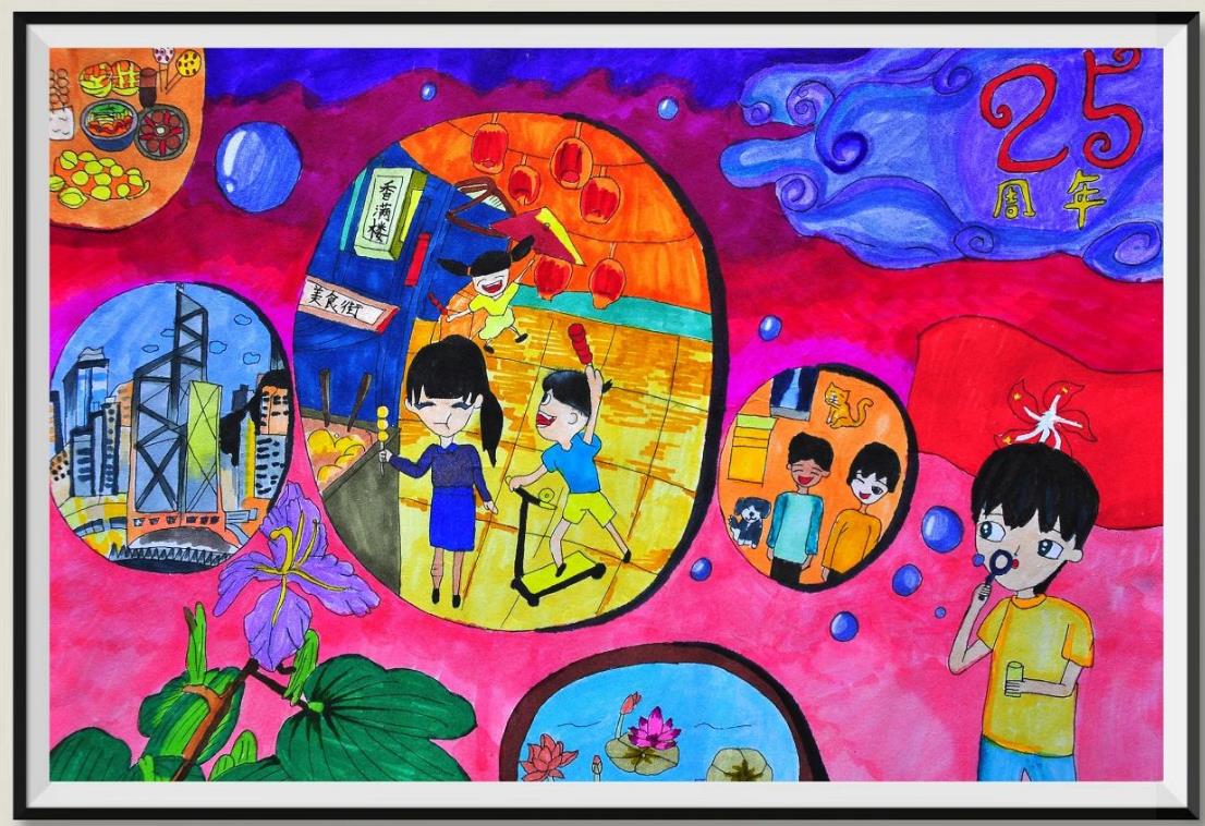 庆祝香港回归简笔画图片简单又漂亮