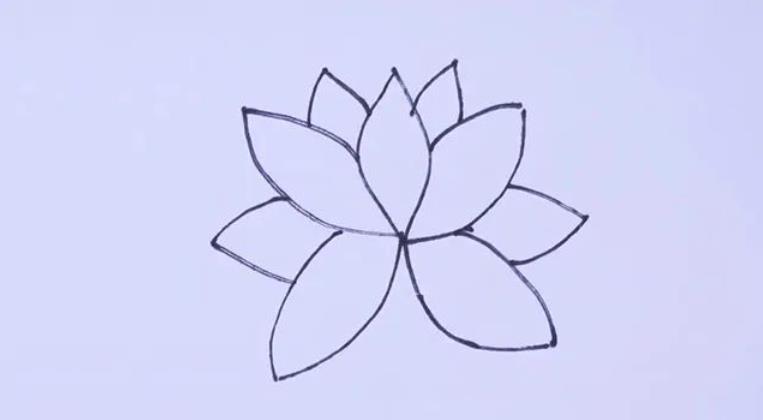 莲花简笔画简单又好看一步一步简单画