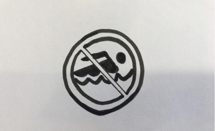 关于禁止下水游泳的标牌怎么画