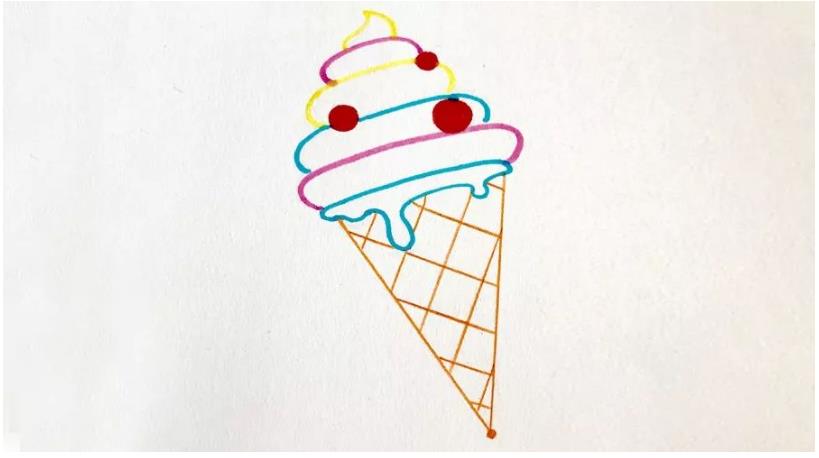 可爱甜筒画法 甜筒冰淇淋怎么画