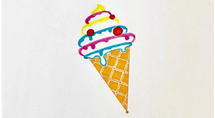 可爱甜筒画法 甜筒冰淇淋怎么画