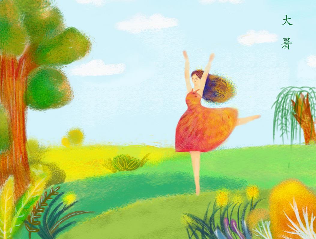 大暑节气的简笔画图片大全(含模板素材)
