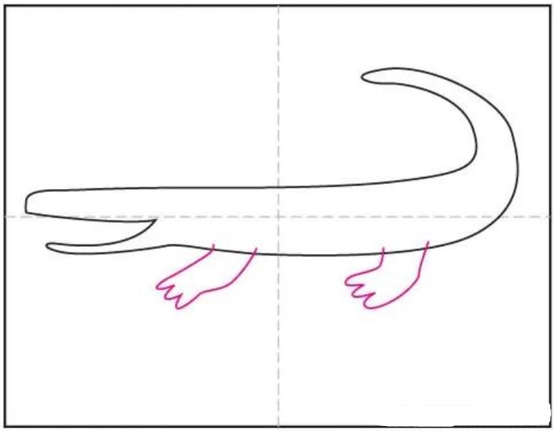 超简单的鳄鱼怎么画 一步一步画鳄鱼简笔画教程