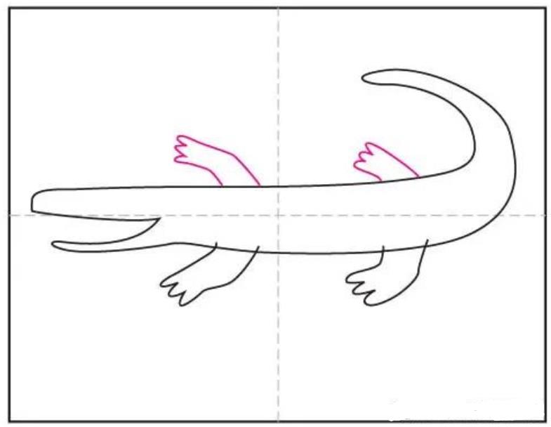 超简单的鳄鱼怎么画 一步一步画鳄鱼简笔画教程