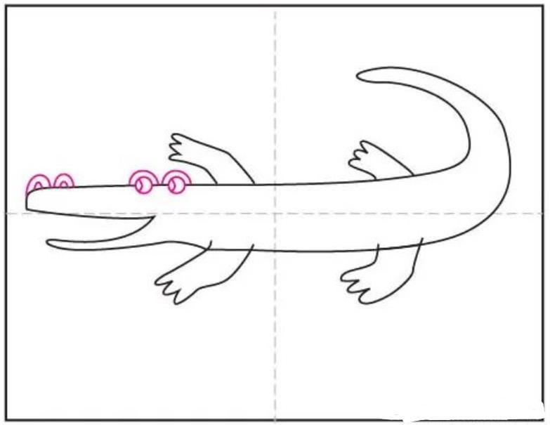 超简单的鳄鱼怎么画 一步一步画鳄鱼简笔画教程