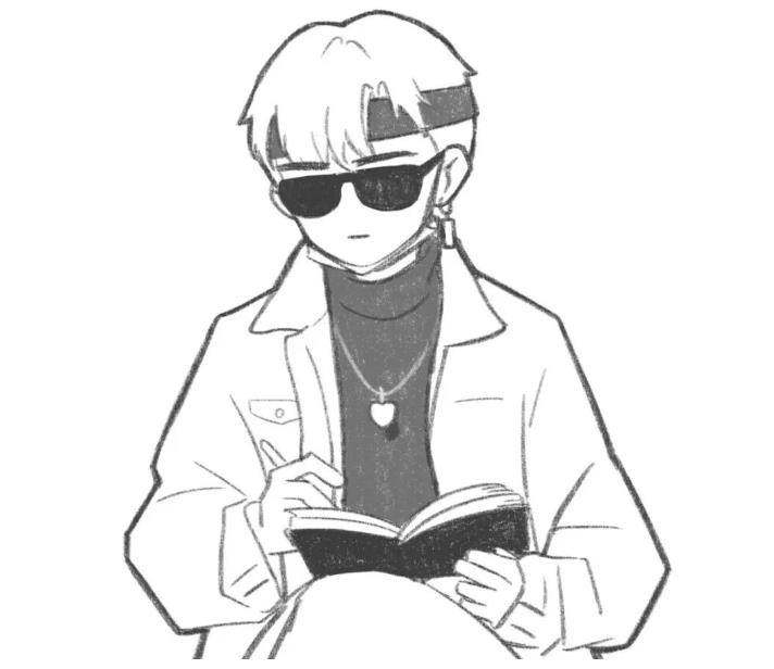 男孩简笔画头像简单又帅气 男生头像简笔画干净