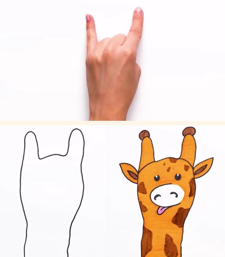 手型创意画图片简笔画大全