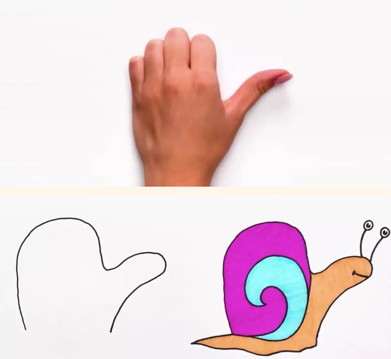 手型创意画图片简笔画大全