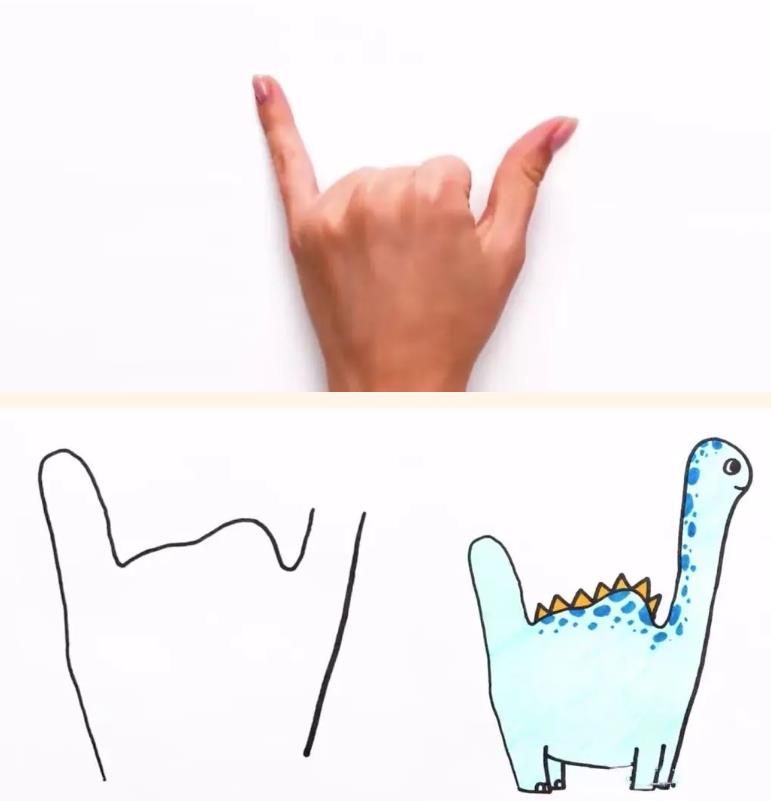 手型创意画图片简笔画大全