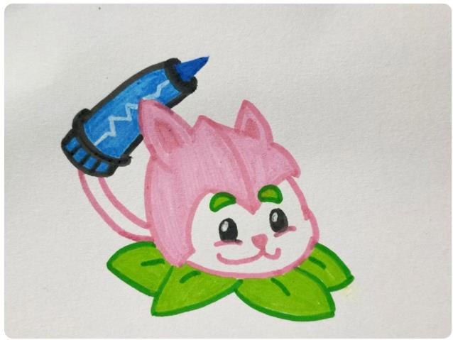 植物大战僵尸猫尾草怎么画(含步骤图解)