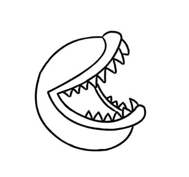 植物大战僵尸大嘴花简笔画教程图解