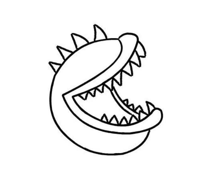 植物大战僵尸大嘴花简笔画教程图解