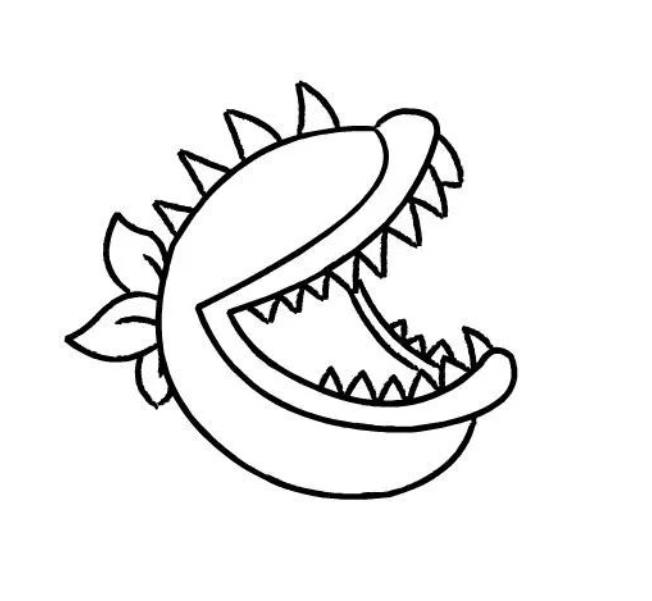 植物大战僵尸大嘴花简笔画教程图解