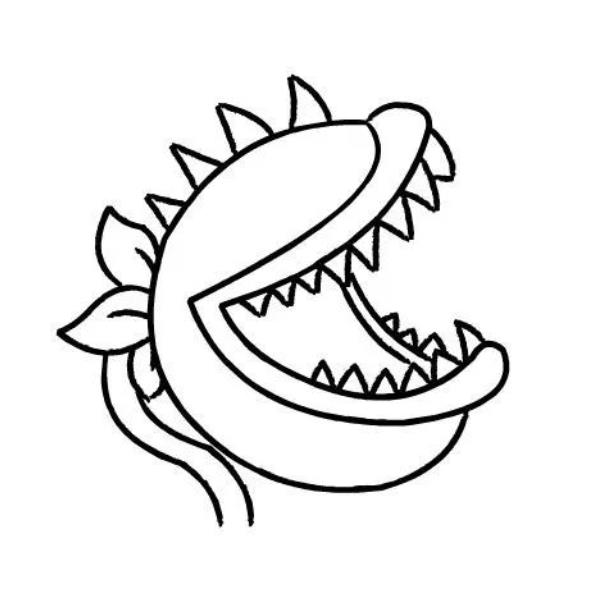 植物大战僵尸大嘴花简笔画教程图解