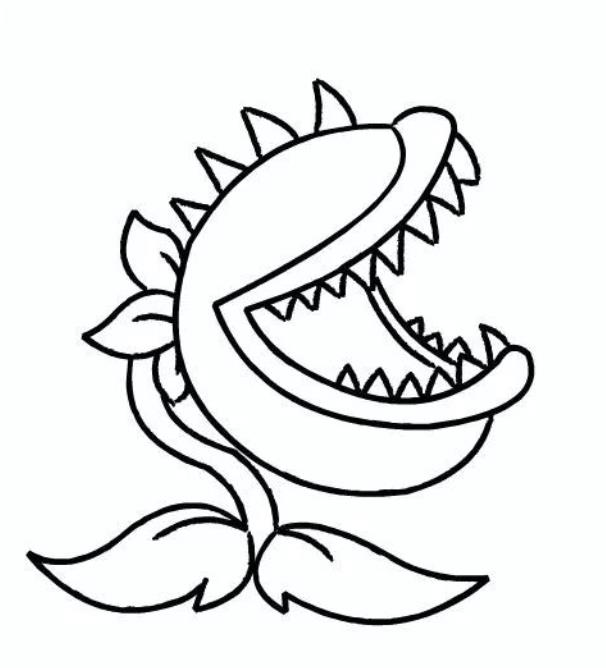植物大战僵尸大嘴花简笔画教程图解