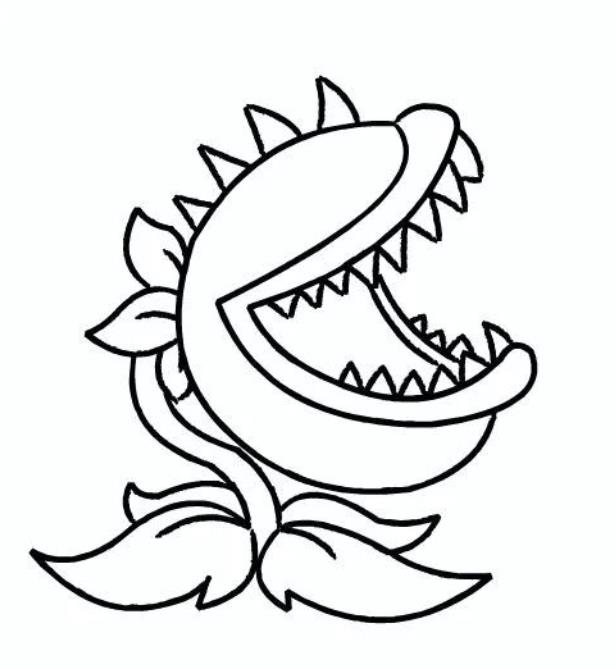 植物大战僵尸大嘴花简笔画教程图解