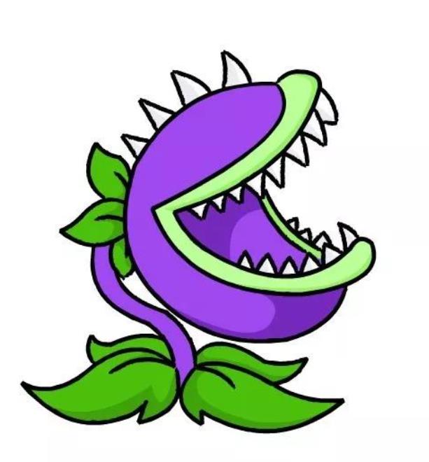 植物大战僵尸大嘴花简笔画教程图解