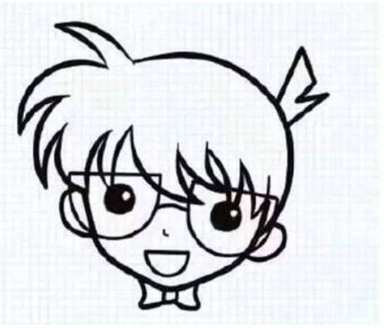 简单动漫人物绘画作品欣赏(柯南简笔画)