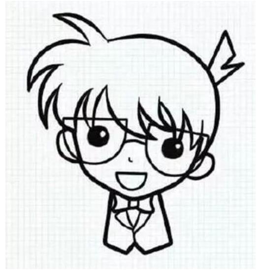 简单动漫人物绘画作品欣赏(柯南简笔画)
