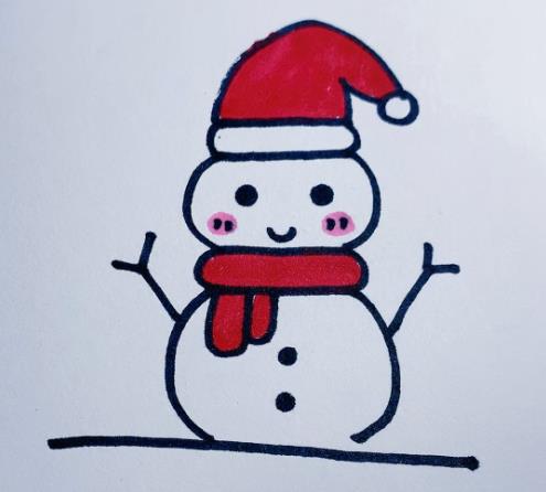 2023小雪人怎么画简单 一步一步教学欣赏