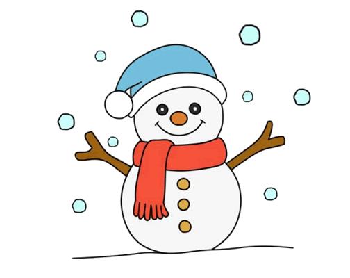 2023小雪人怎么画简单 一步一步教学欣赏