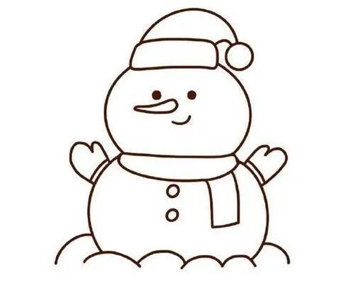 2023小雪人怎么画简单 一步一步教学欣赏