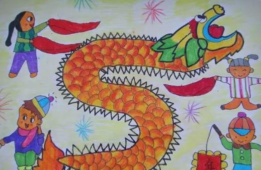 2024龙年元旦简笔画幼儿园大全欣赏