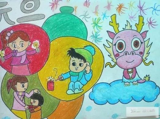 2024龙年元旦简笔画幼儿园大全欣赏