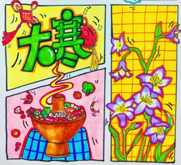 24节气大寒简笔画 大寒节气简笔画儿童版