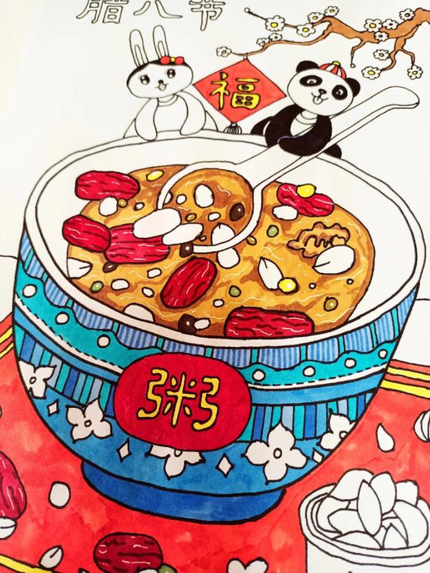 2024腊八粥简笔画图片大全彩图