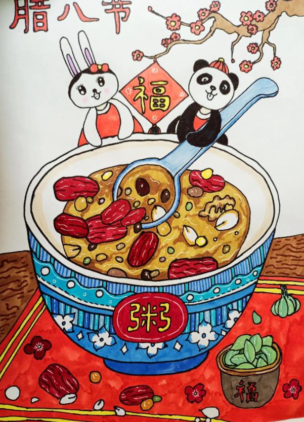 2024腊八粥简笔画图片大全彩图