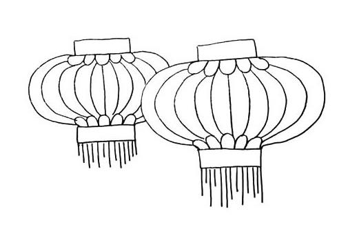 2024春节红灯笼简笔画怎么画好看又简单
