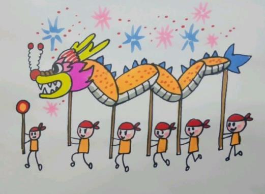 2024儿童画舞龙简笔画一步一步大全欣赏