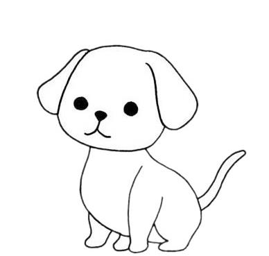 怎么画一只简单的小狗图片 小狗简笔画图片