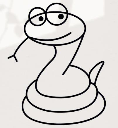 用数字画一只蛇简笔画图片大全可爱欣赏