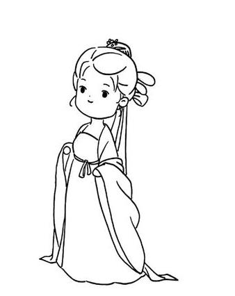 一步一步教你画古风女子简单图片欣赏