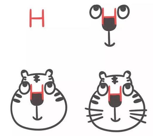 用字母画一个动物怎么画图片欣赏