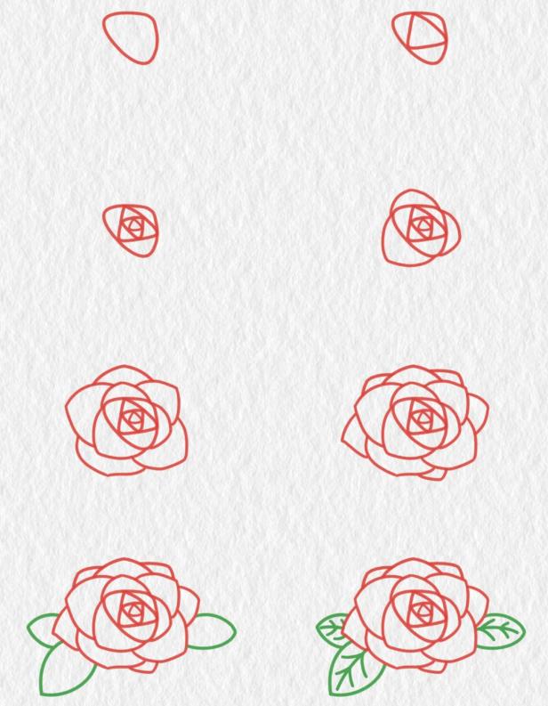 最简单的画玫瑰花方法图片最新分享
