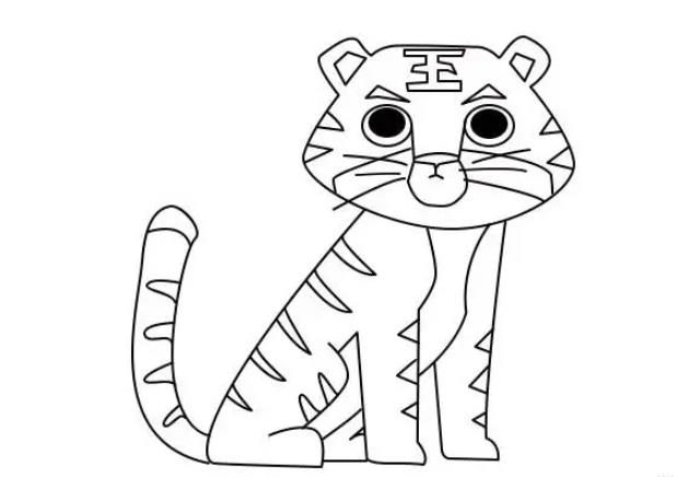 怎么画一只简单的老虎可爱图片欣赏