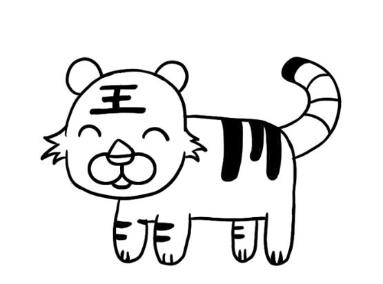 怎么画一只简单的老虎可爱图片欣赏