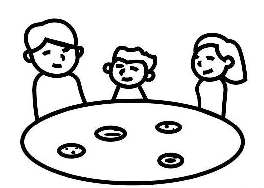 2024春节团圆饭儿童简笔画大全
