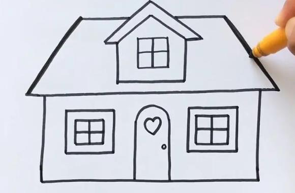 用字母画一个房子简笔画可爱图片分享