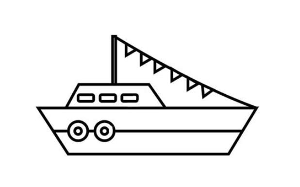 画一只简单的小船幼儿园简笔画图片欣赏