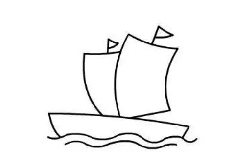 画一只简单的小船幼儿园简笔画图片欣赏
