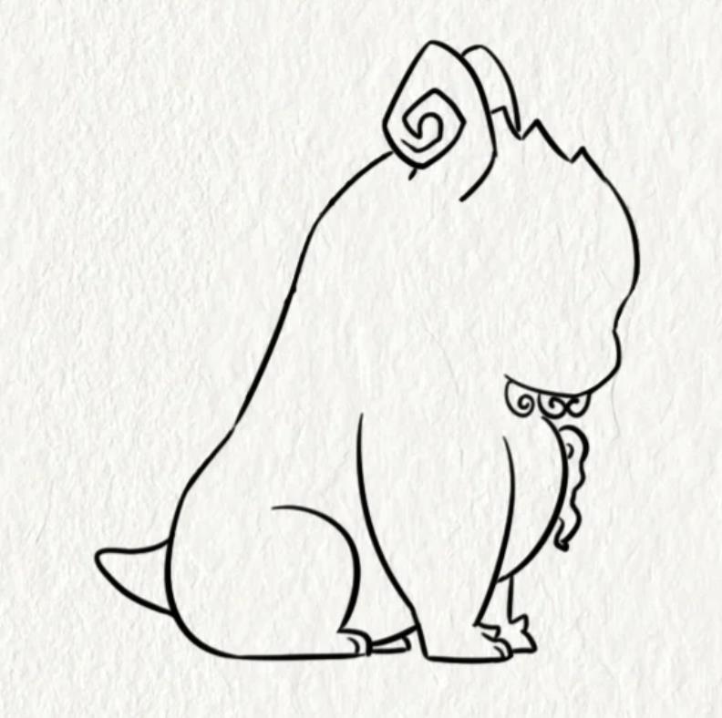 一步一步教我画饕餮Q版石像步骤图片