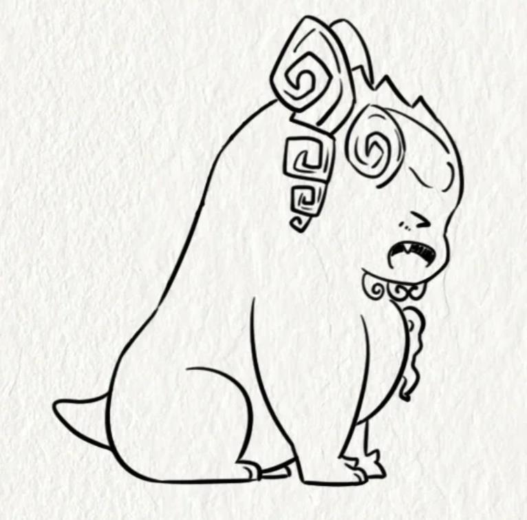 一步一步教我画饕餮Q版石像步骤图片