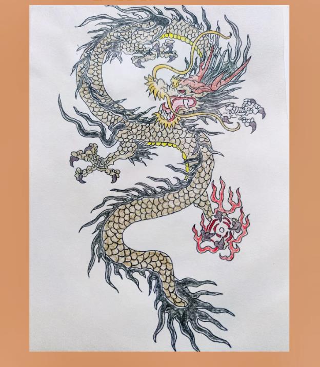 2024二月二龙抬头简笔画涂色